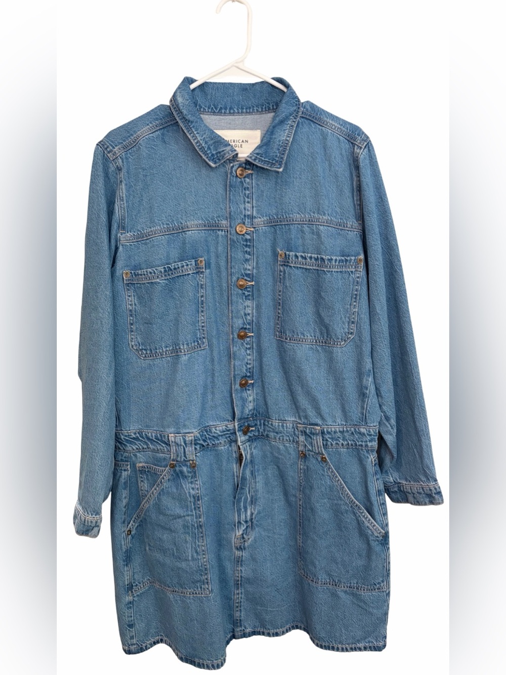 AE Long-Sleeve Denim Button Up Mid-Length Dress size XL (Worn ONLY Once)